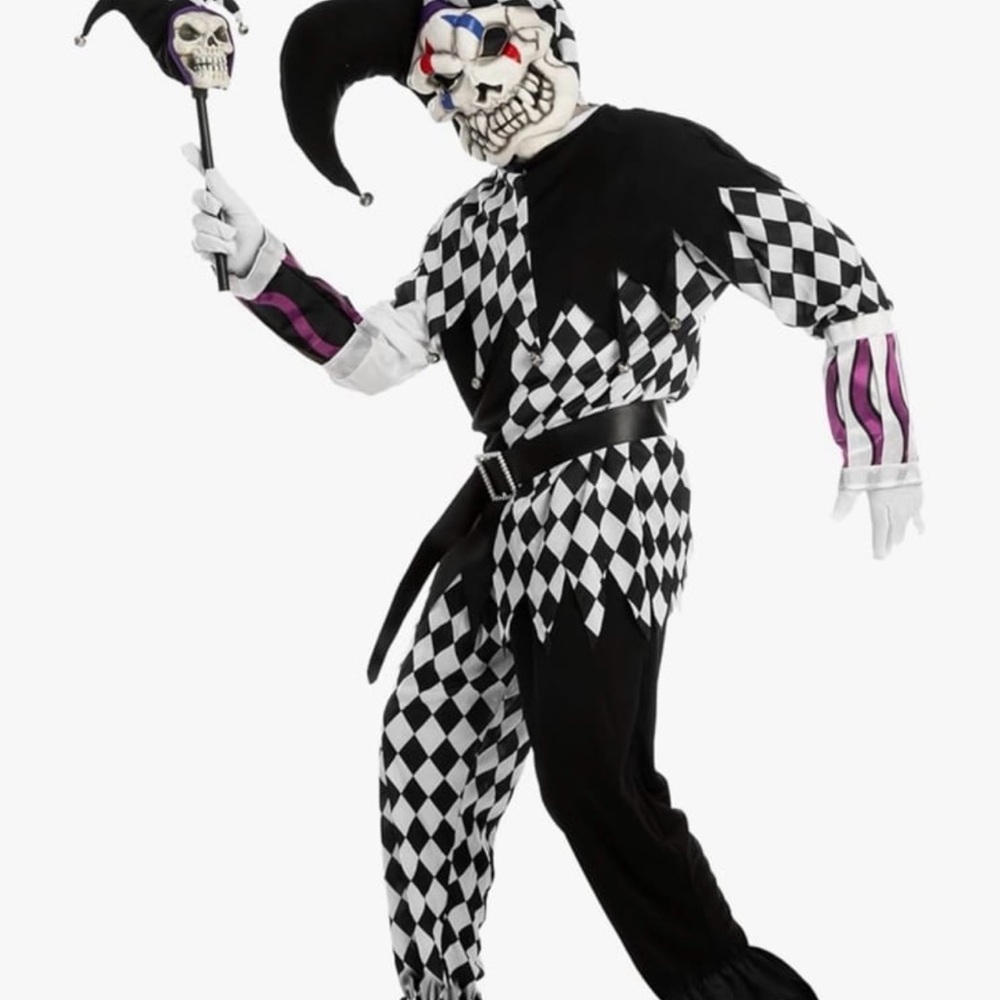Halloween Evil Jester Clown Kids Costume